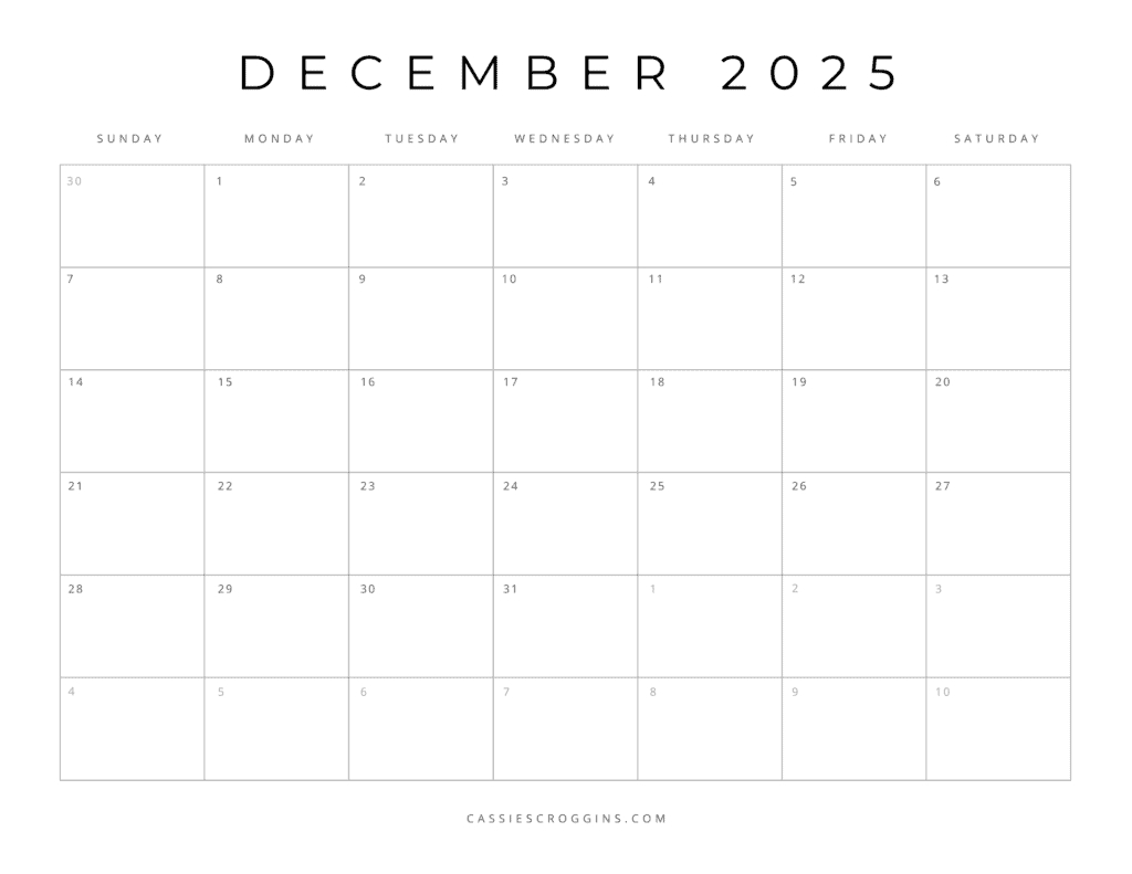 Free Printable 2025 Blank Calendar Templates (All 12 Months) for 2025 Printable Calendar With Lines