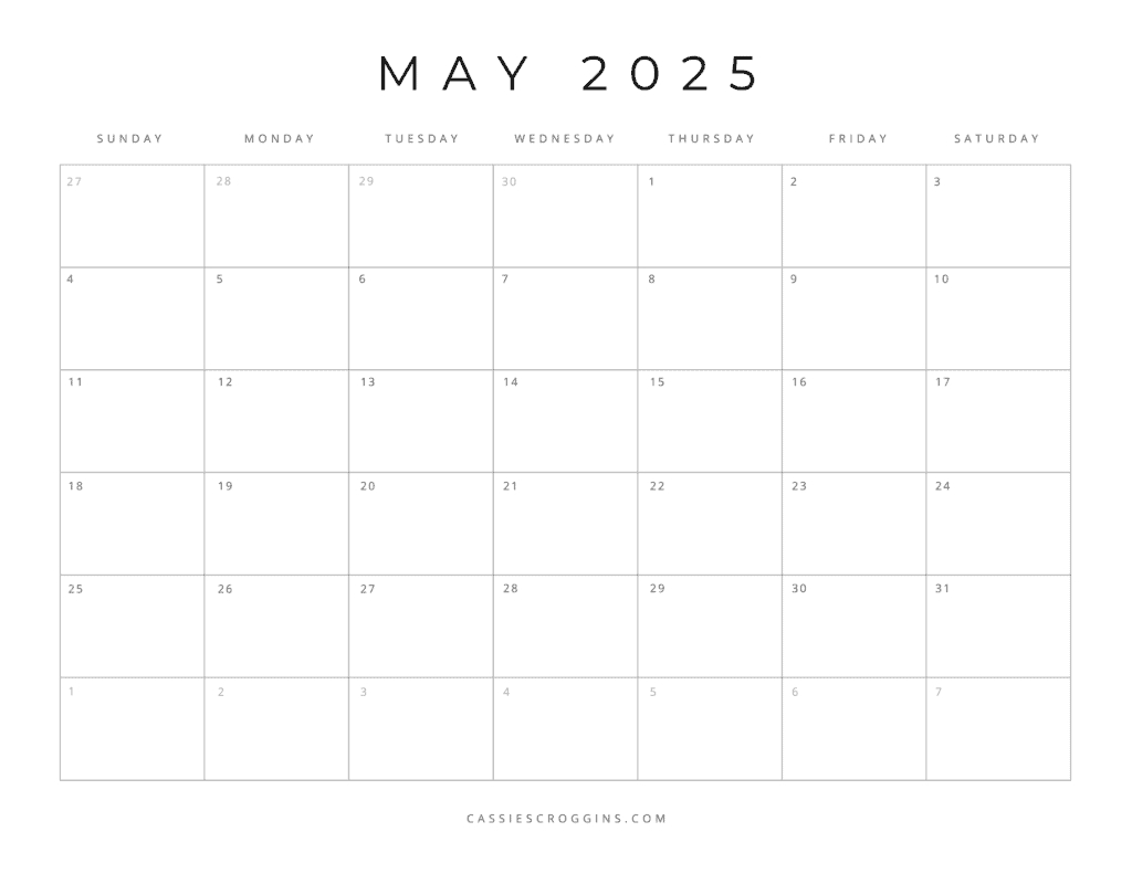 Free Printable 2025 Blank Calendar Templates (All 12 Months) for Printable Fill In Calendar 2025