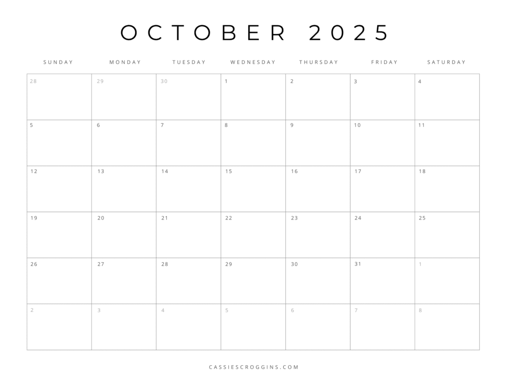 Free Printable 2025 Blank Calendar Templates (All 12 Months) for Printable Monthly Blank Calendar 2025