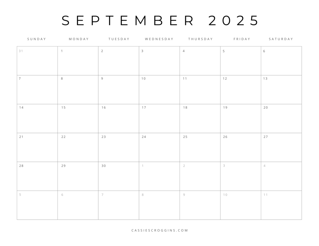 Free Printable 2025 Blank Calendar Templates (All 12 Months) in Monthly Free Printable Blank Calendar 2025 Template