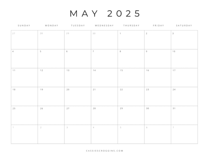 Calendar 2025 Fill In Printable