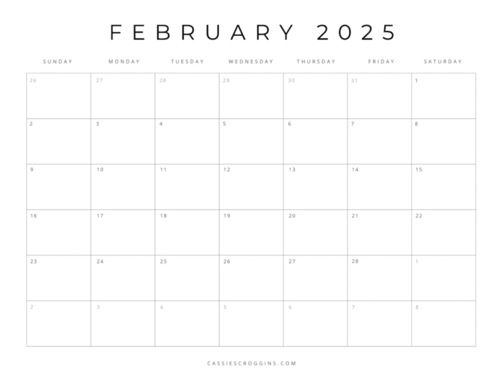 Free Printable 2025 Monthly Calendar with Holidays