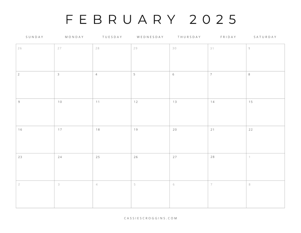 Free Printable 2025 Blank Calendar Templates (All 12 Months) intended for Free Printable 2025 Monthly Calendar With Holidays