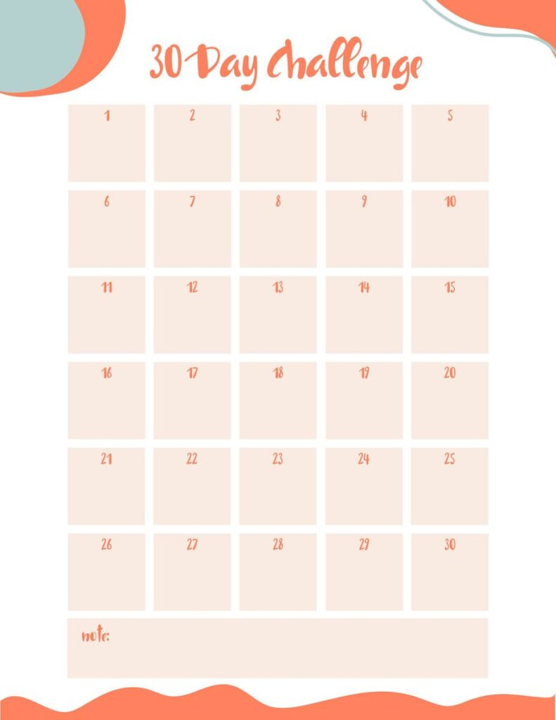 Free Printable 30 Day Challenge Calendar - Originalmom intended for 30 Day Challenge Printable Calendar