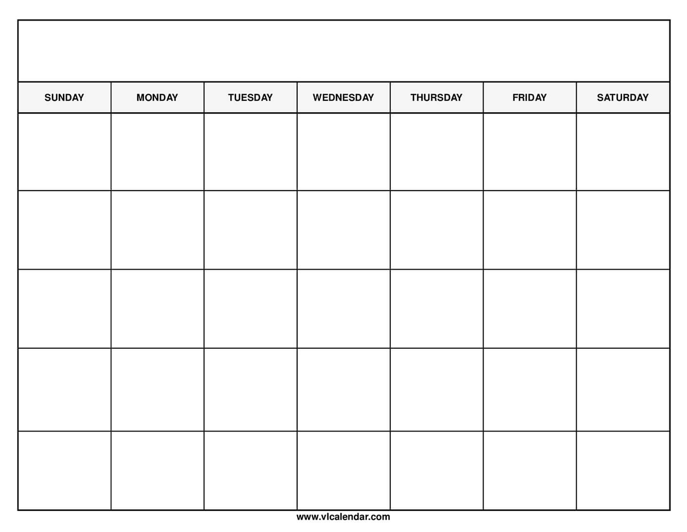 Free Printable Blank Calendar Template in Free Printable Blank Calendar Template 2025