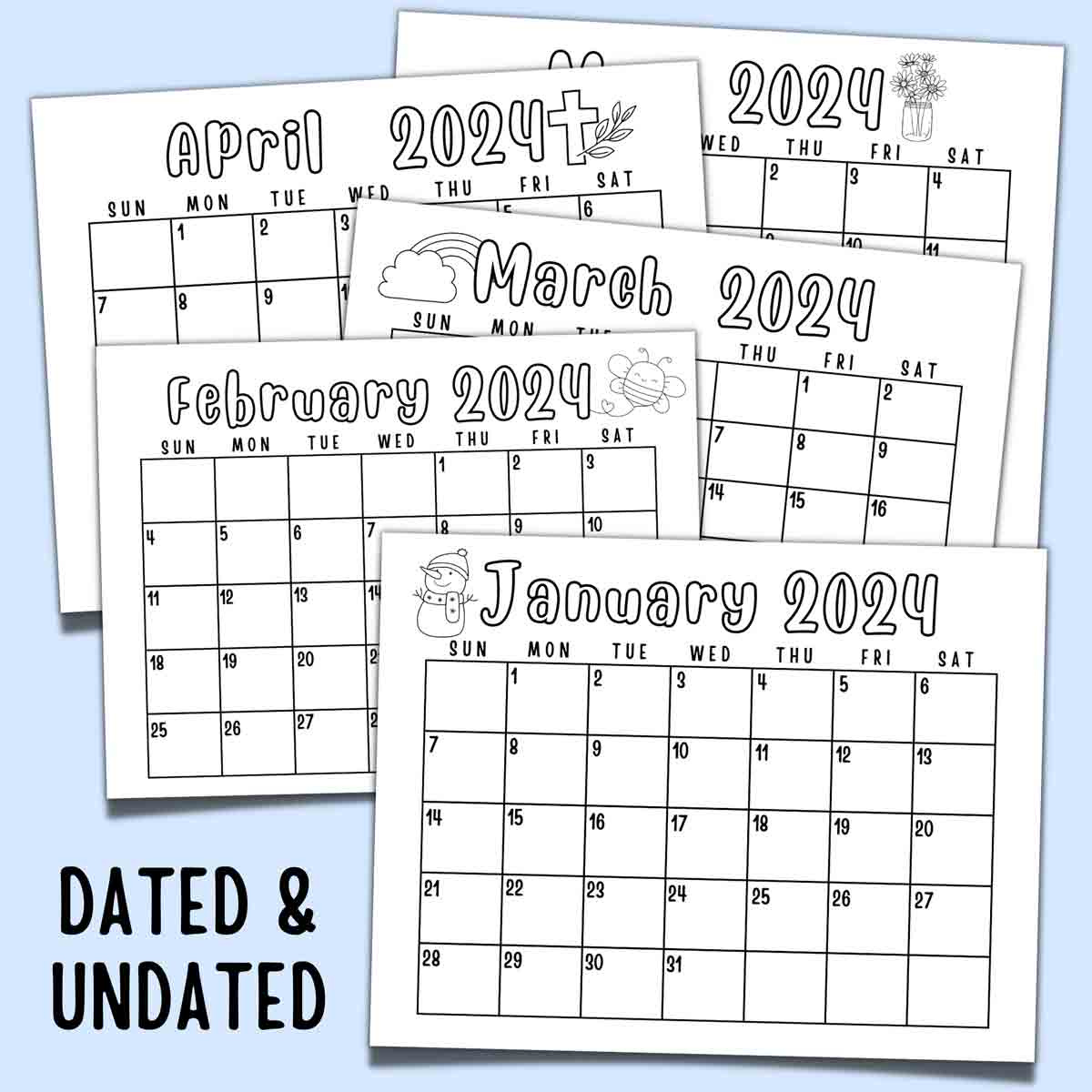 Free Printable Calendar For Kids - Dated And Undated (2024-2025 regarding Free Printable Calendar 2025 Worksheets For Kindergarten