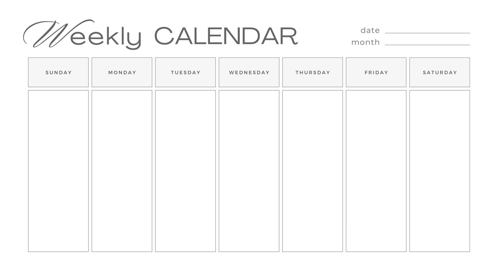 Free, Printable, Customizable Weekly Calendar Templates | Canva intended for 7 Day Printable Calendar