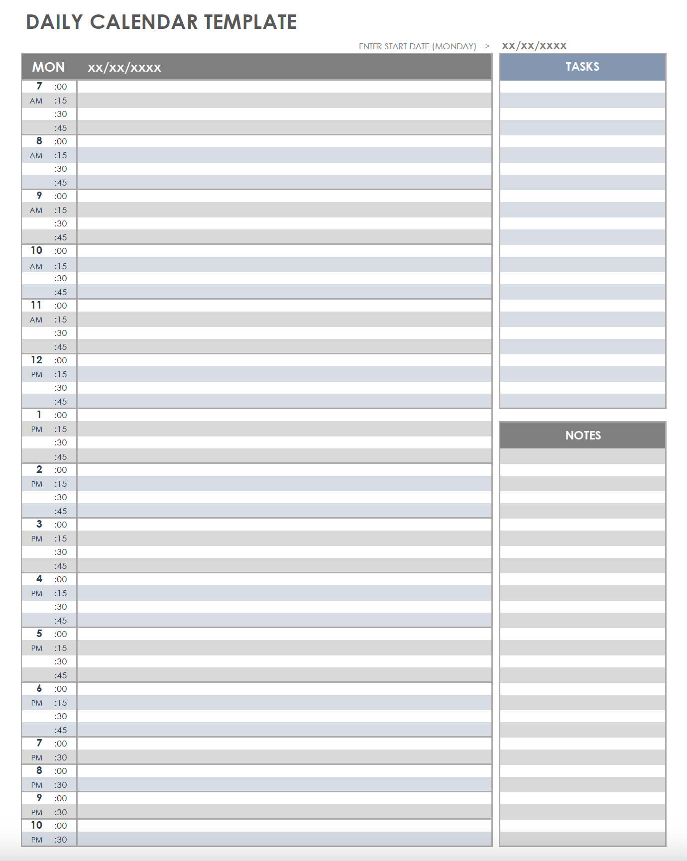 Free Printable Daily Calendar Templates | Smartsheet pertaining to Free Printable Daily Calendar 2025 Worksheets