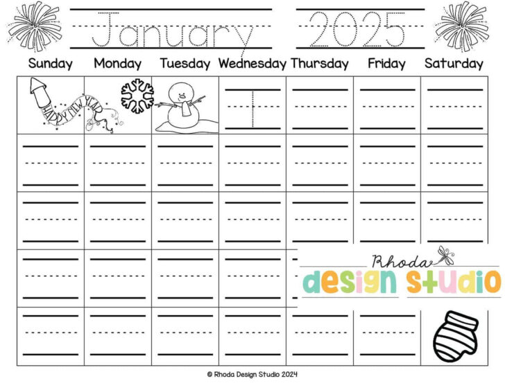 Free Printable Daily Calendar 2025 Worksheets