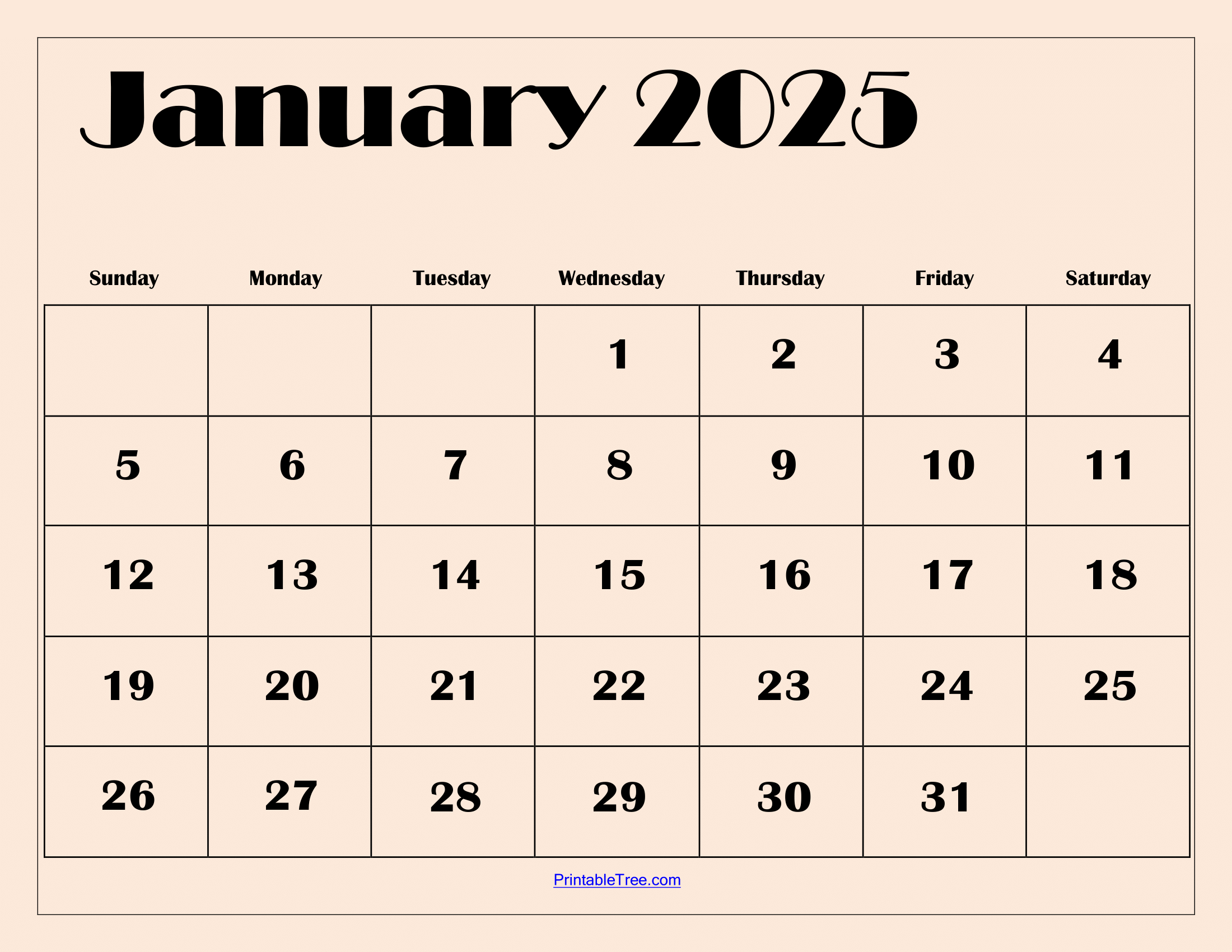 January 2025 Calendar Printable Pdf Template With Holidays intended for Free Printable Calendar Jan 2025