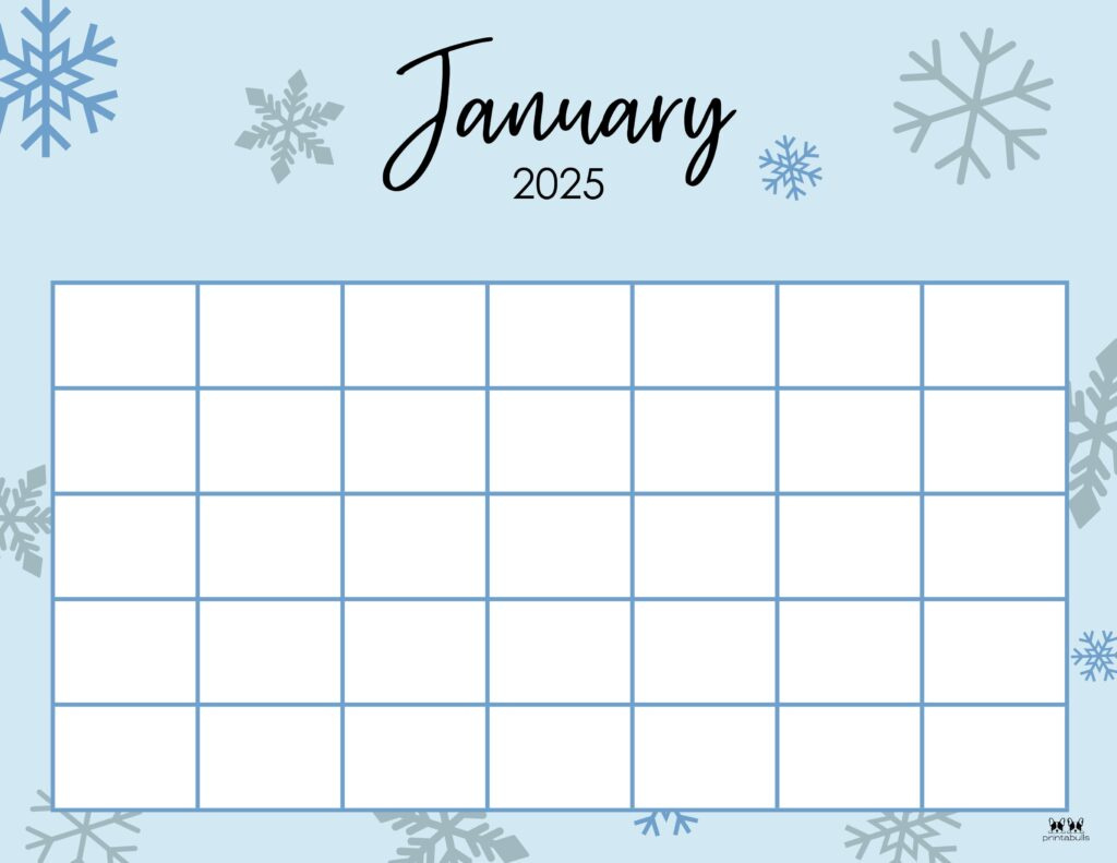 January 2025 Calendars - 107 Free Printables | Printabulls in Calendar Jan 2025 Printable