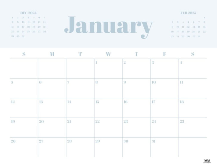 January 2025 Printable Calendar Free