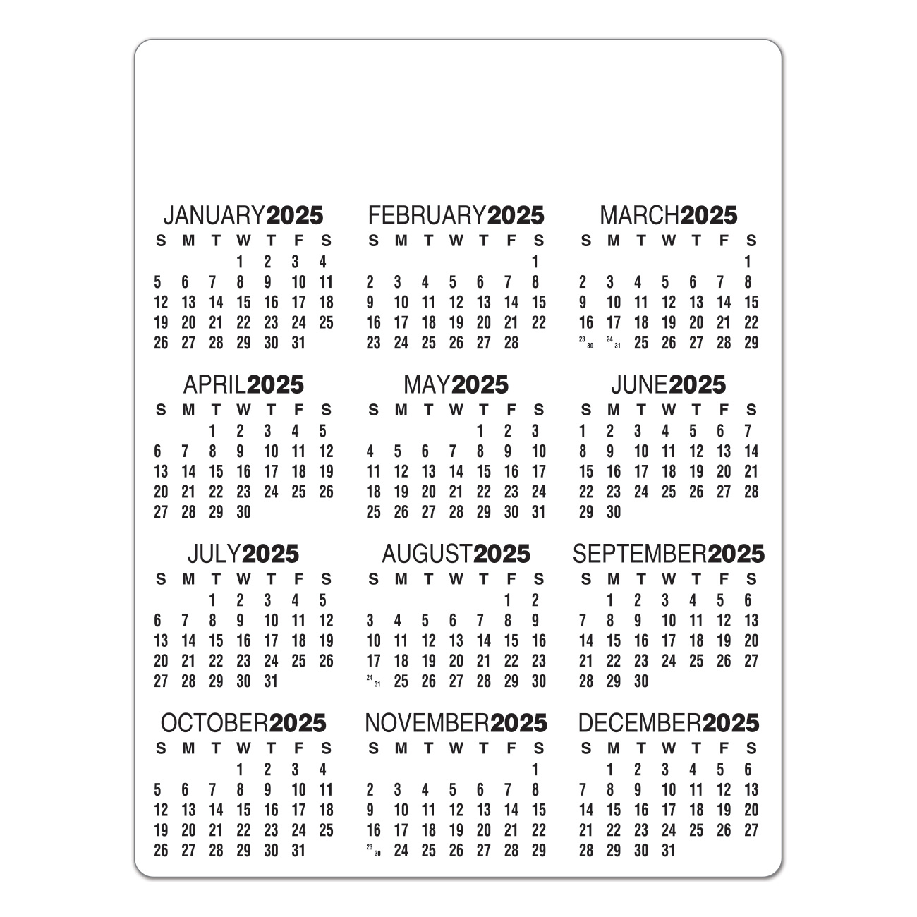 Laminated Card Calendar, 8.5 X 11 | Valuecalendars intended for 8 1 2 X 11 Printable Calendar