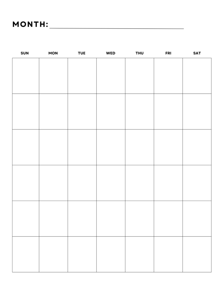 8 Week Printable Calendar