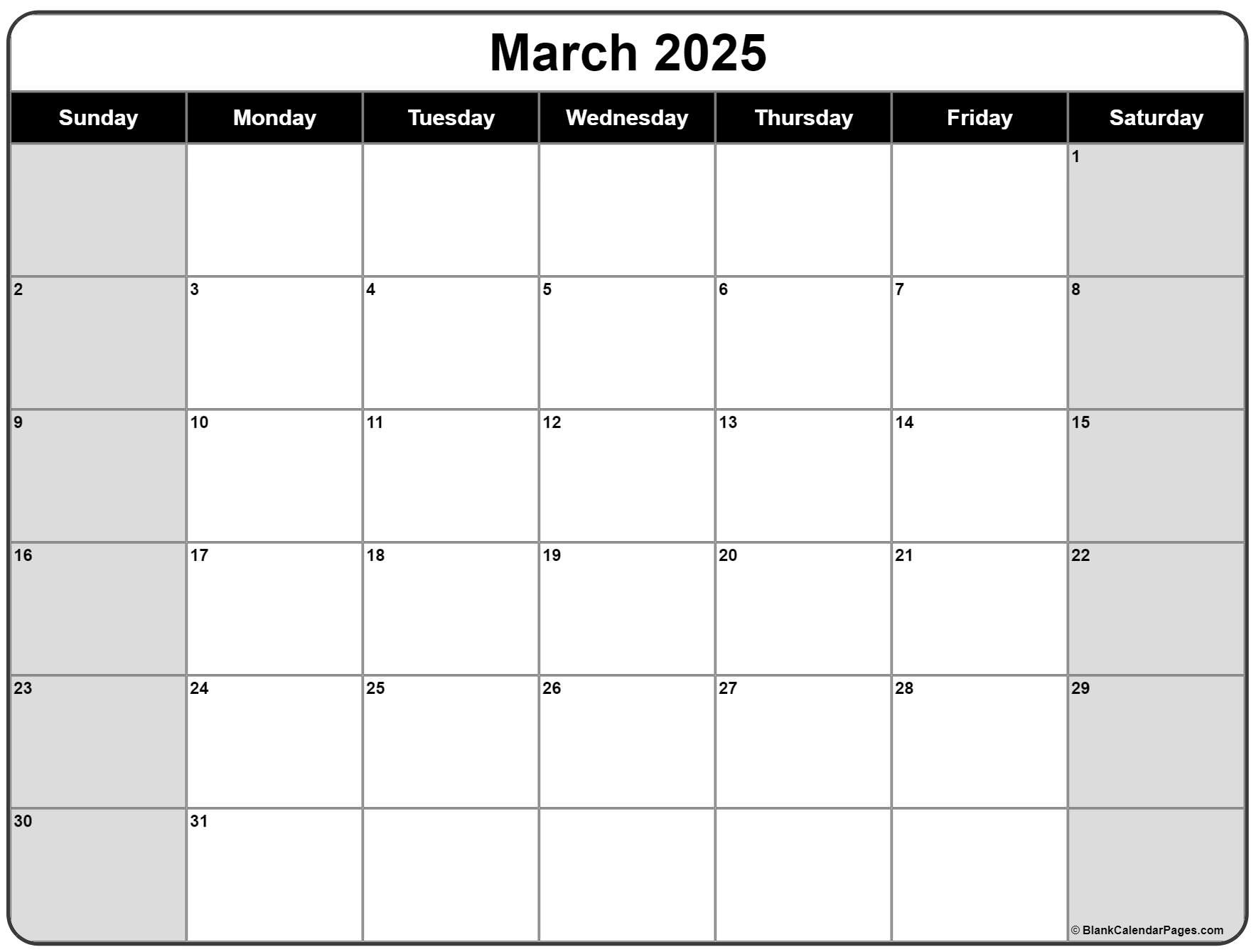 March 2025 Calendar | Free Printable Calendars within March Month Calendar 2025 Printable