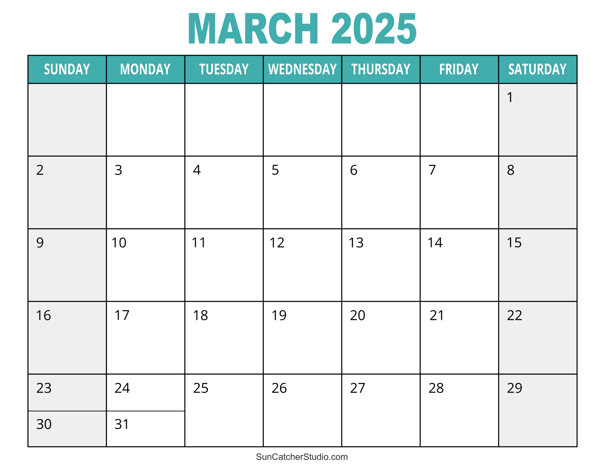 March 2025 Calendar (Free Printable) – Diy Projects, Patterns intended for 2025 Free Monthly Printable Calendar