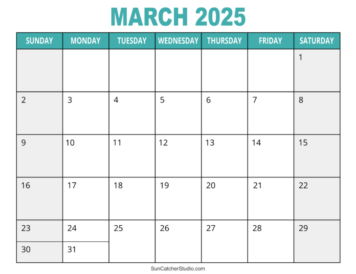 Free Printable 2025 Monthly Calendar Printable