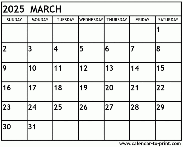 March 2025 Printable Calendar