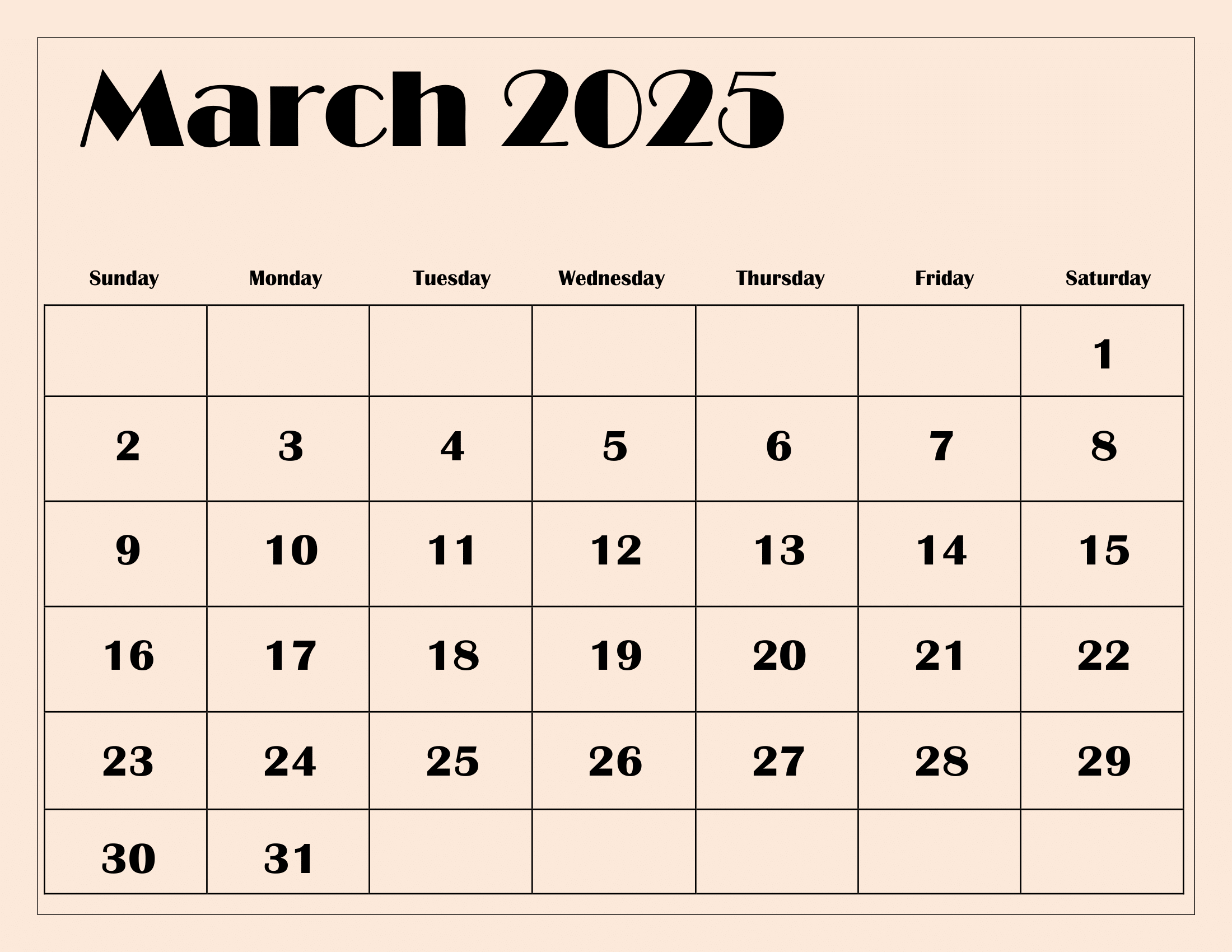 March 2025 Calendar Printable Pdf Template With Holidays within February March 2025 Calendar Printable