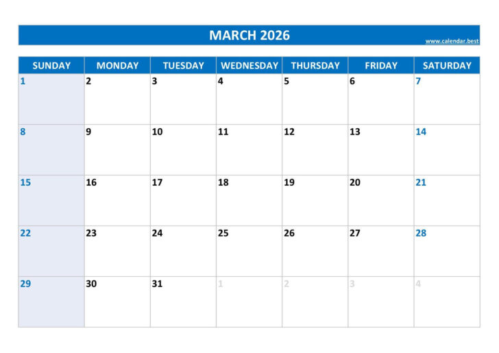 Printable Calendar March 2026