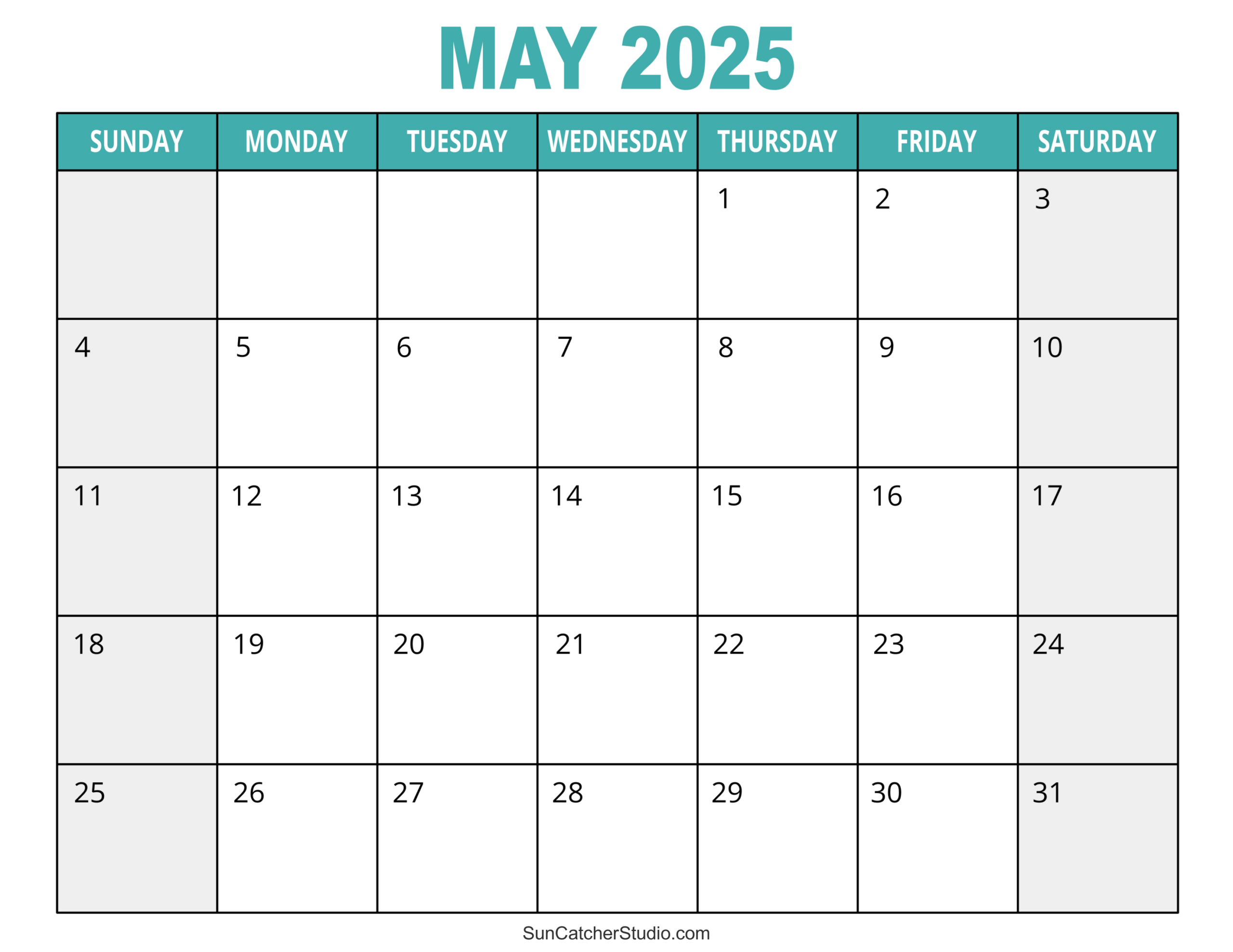 May 2025 Calendar (Free Printable) – Diy Projects, Patterns for 2025 Free Printable Monthly Calendar