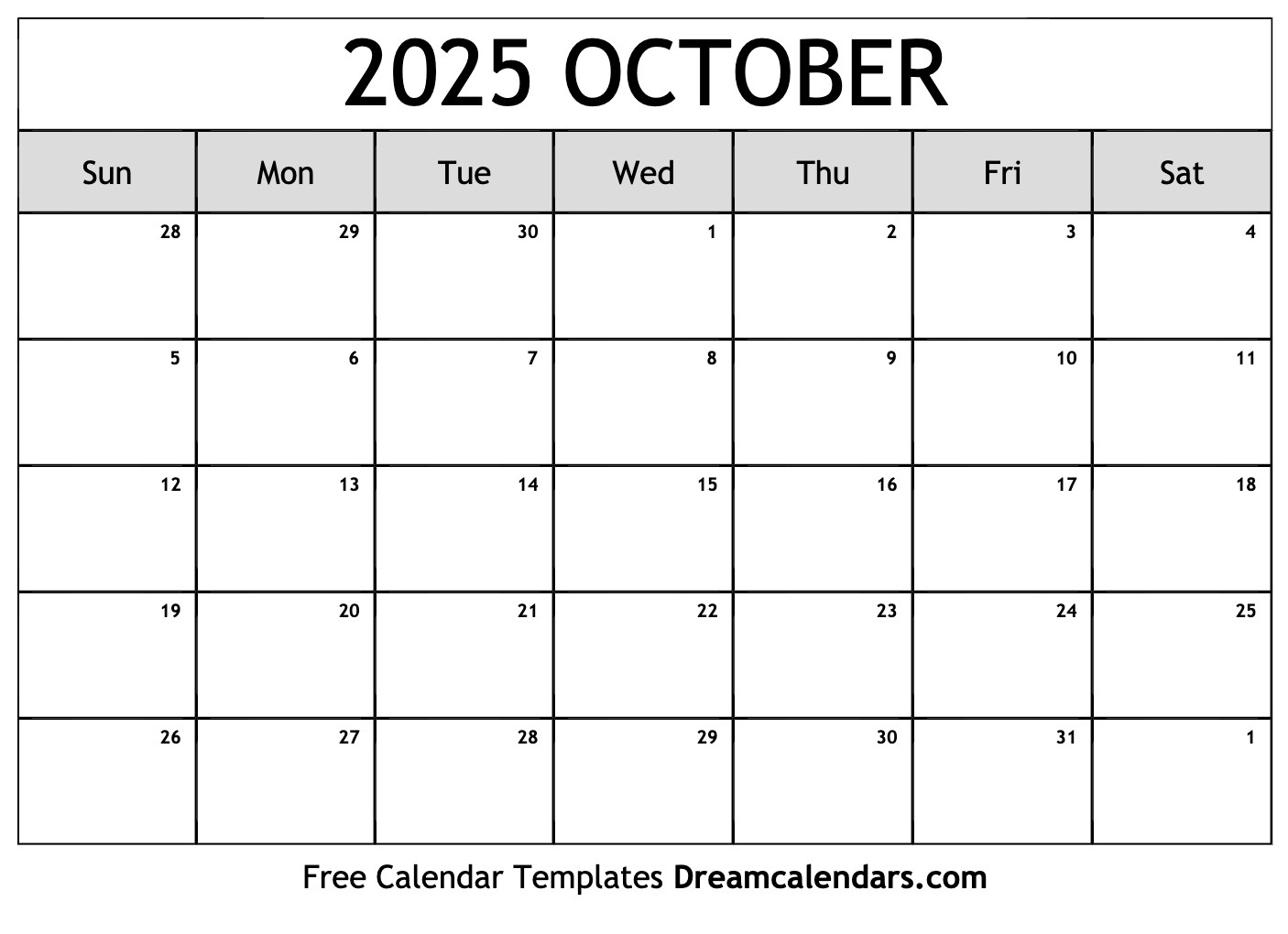 October 2025 Calendar - Free Printable With Holidays And Observances within Printable Calendar 2025 Octobert