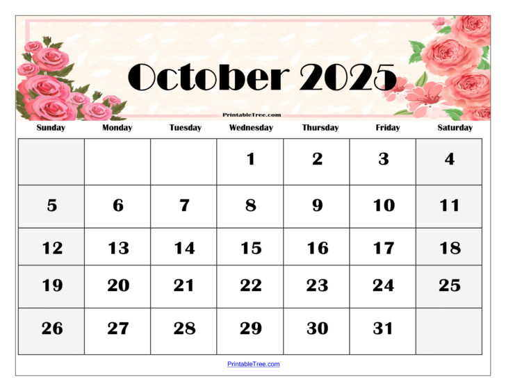 Printable Calendar 2025 Octobert