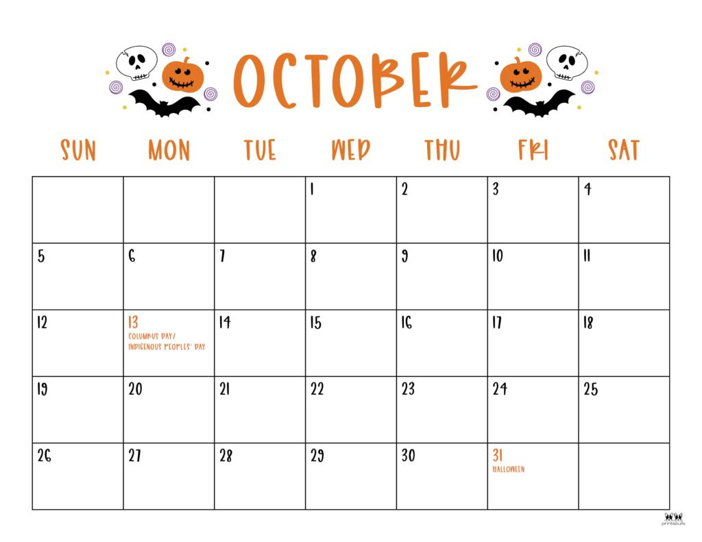 October 2025 Calendars - 107 Free Printables | Printabulls regarding Printable Calendar 2025 Octobert