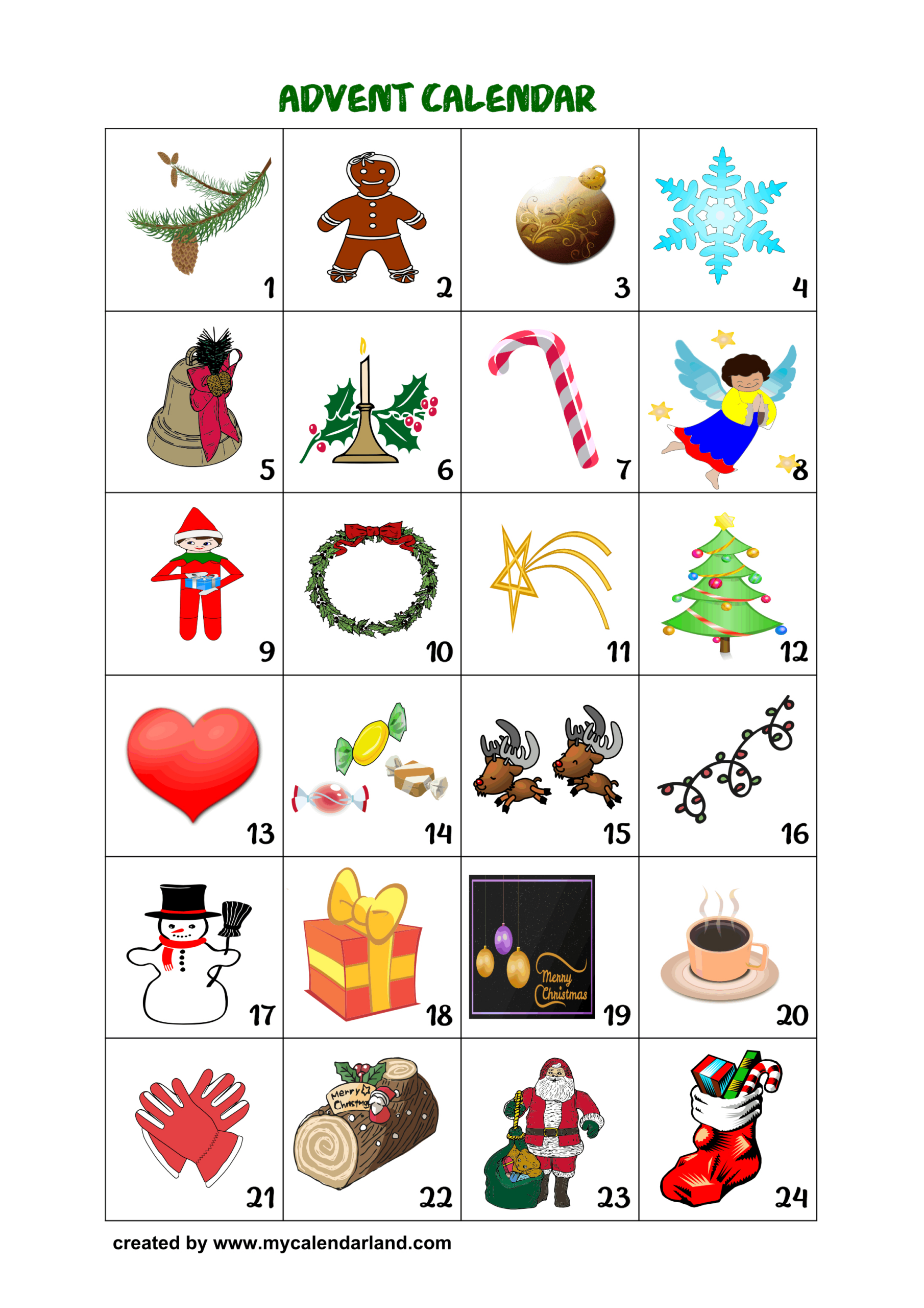 Printable Advent Calendars – My Calendar Land with Advent Calendar 2025 Stickers Printable