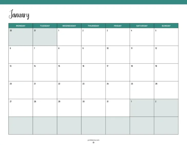 Printable 2025 Blank Calendar