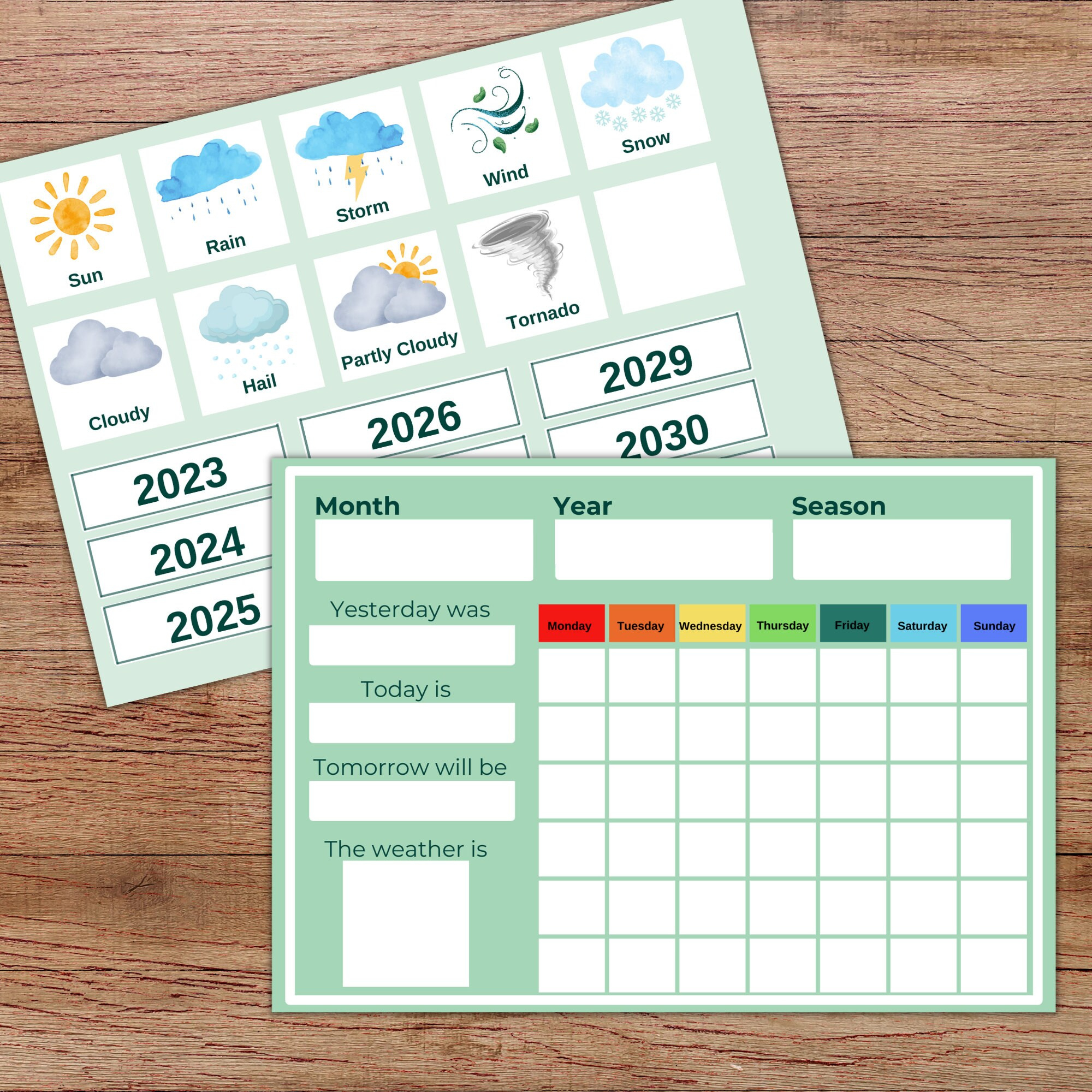 Printable Perpetual Calendar Days Of The Week Chart Weather Chart regarding Calendar 2025 and Weather Chart Printable