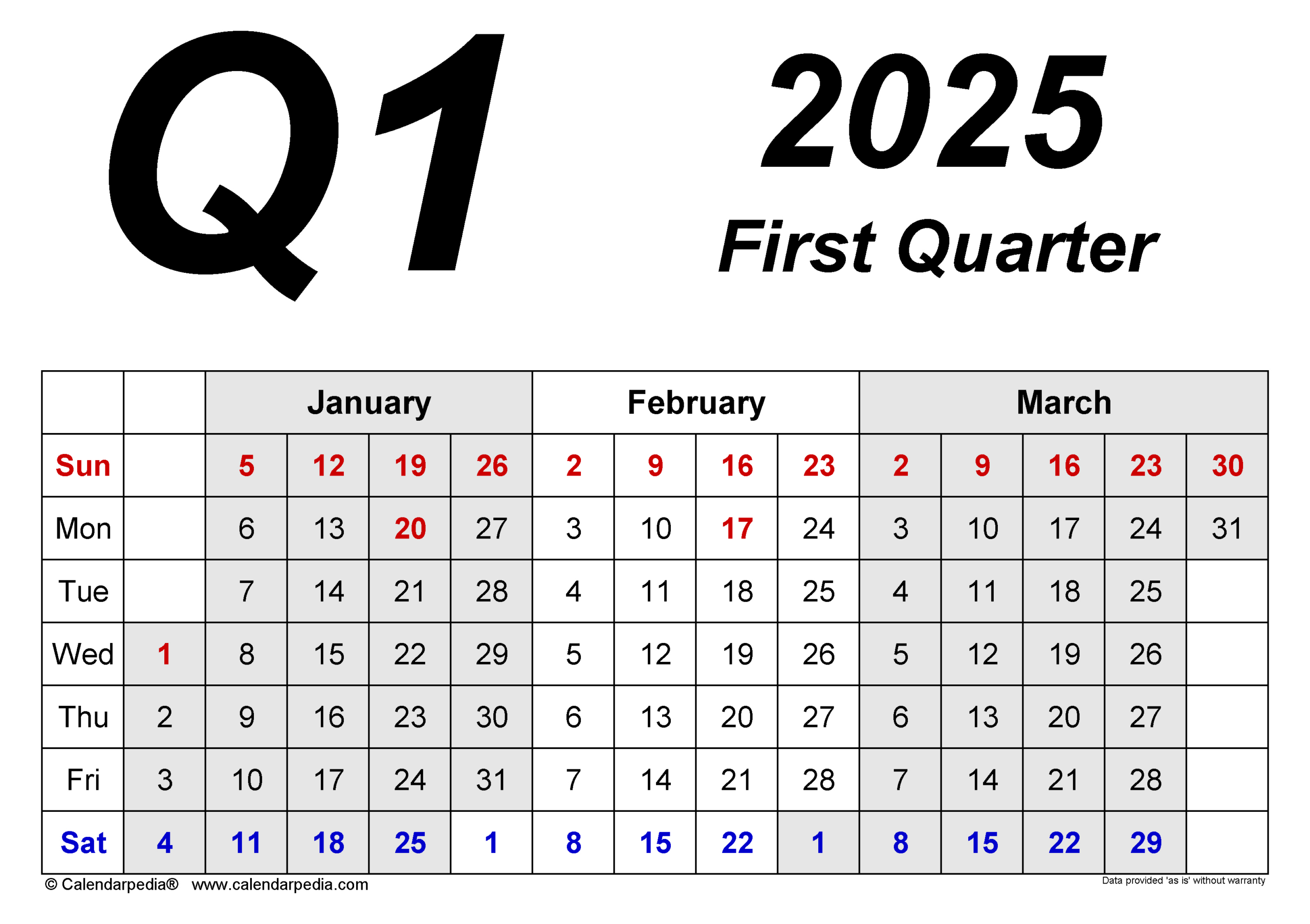 Quarterly Calendars 2025 - Free Printable Word Templates pertaining to Quarter Calendar 2025 Printable