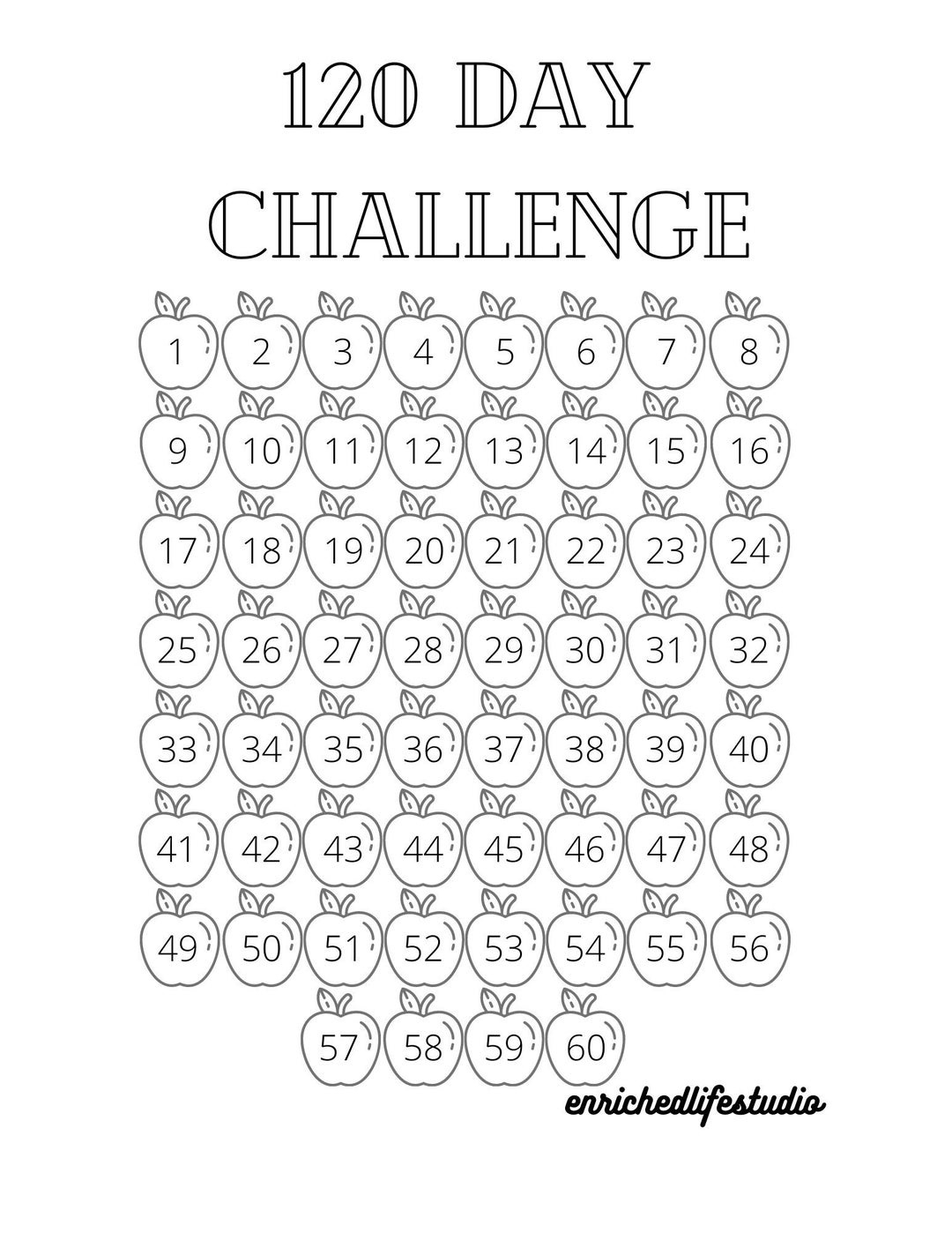 Save 7260 With 120 Day/Week Dollar Challenge, Money Saving Challenge Tracker - Etsy within 120 Day Calendar Printable