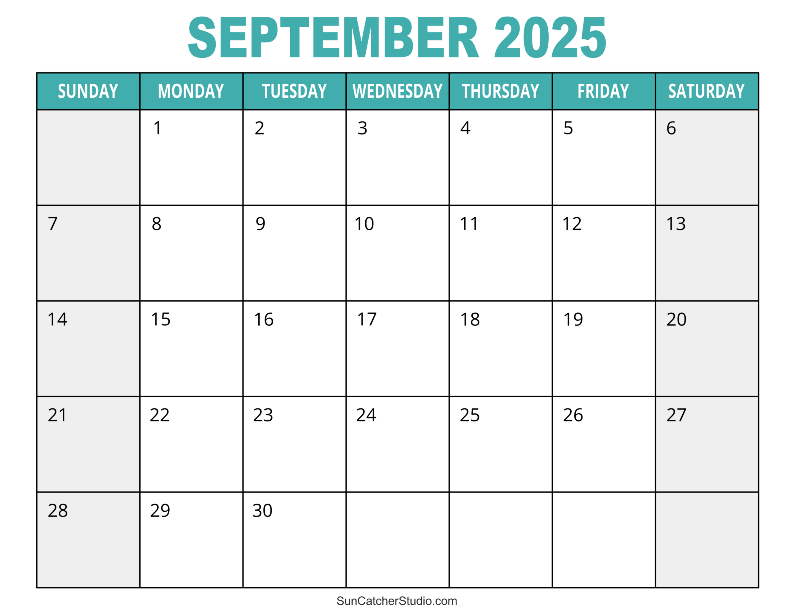 September 2025 Calendar (Free Printable) – Diy Projects, Patterns in 2025 Blank Calendar Printable