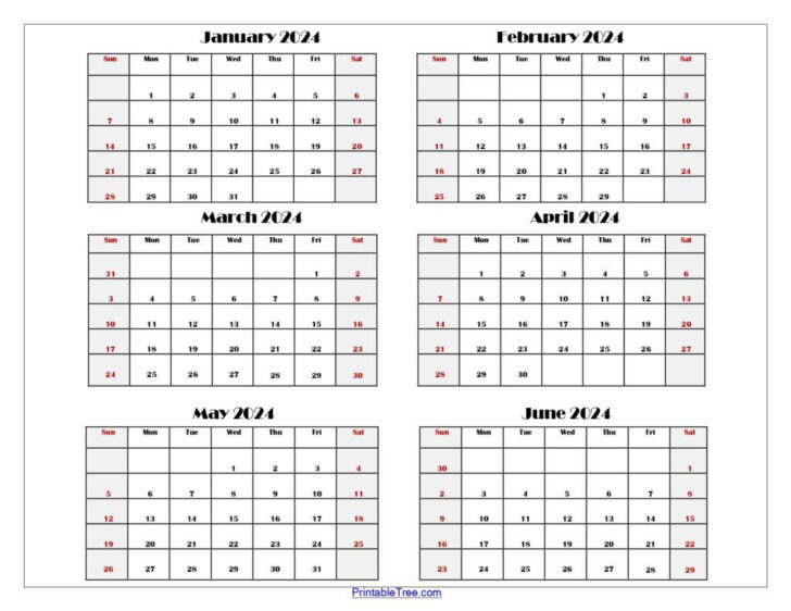 Printable Six Month Calendar 2025