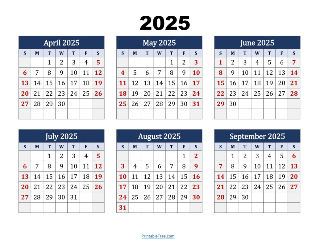 Six Month Calendar 2024-2025 Printable Pdf- 6 Months Calendar within Six Month Calendar 2025 Printable