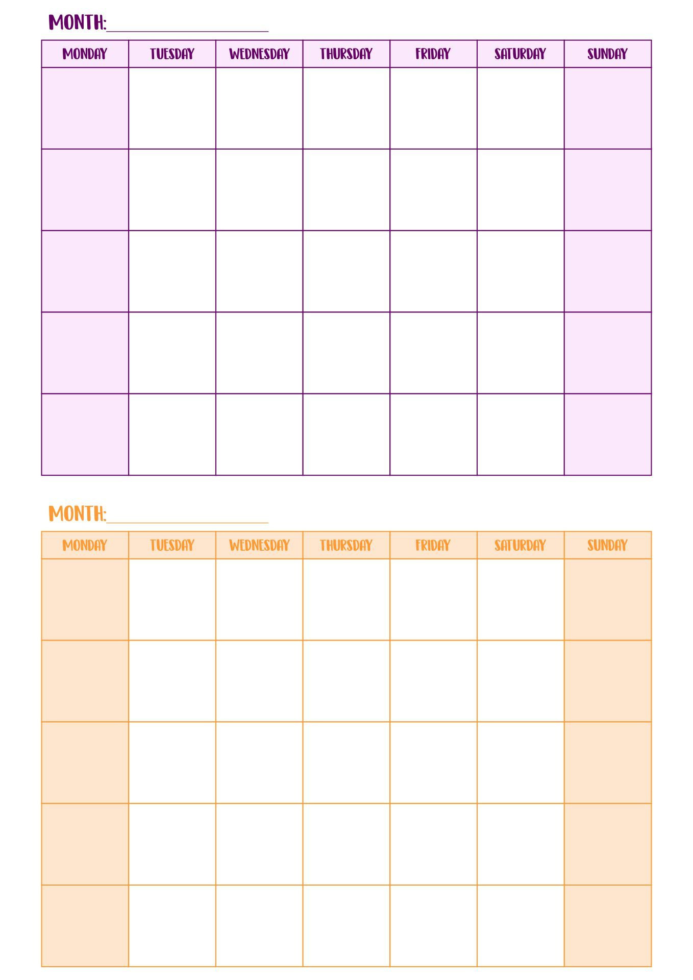 Two-Month Calendar - 10 Free Pdf Printables | Printablee in 2 Month Calendar Printable