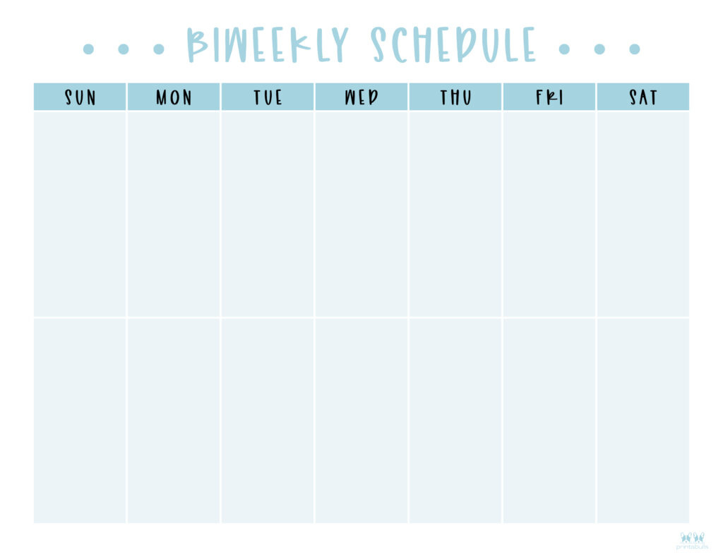 Two Week Planners - Free Printables | Printabulls pertaining to 2 Week Blank Calendar Printable