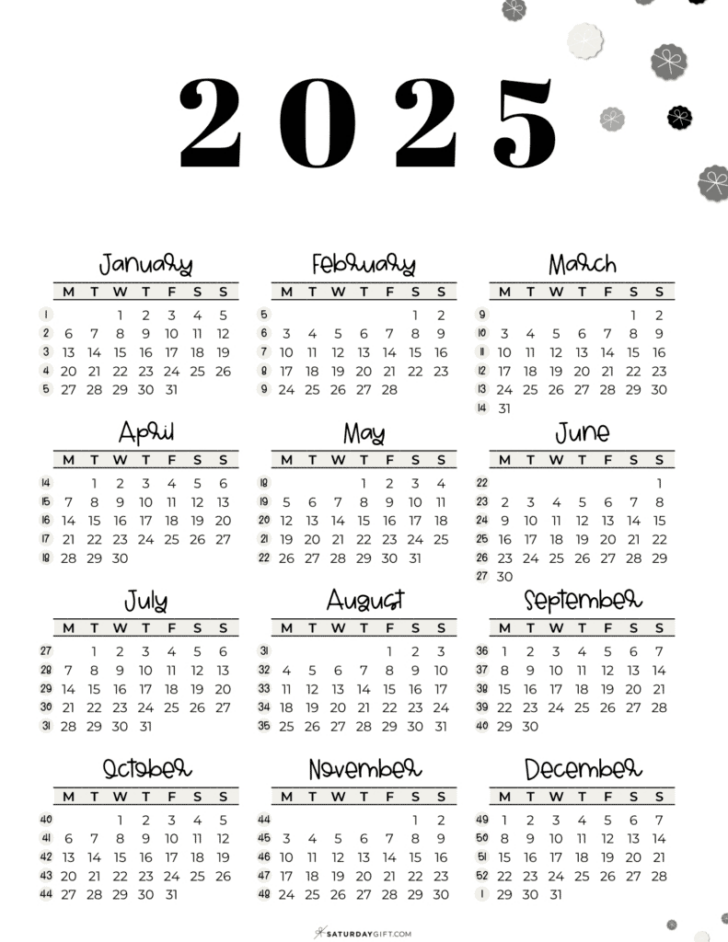 1 Week Printable Calendar 2025