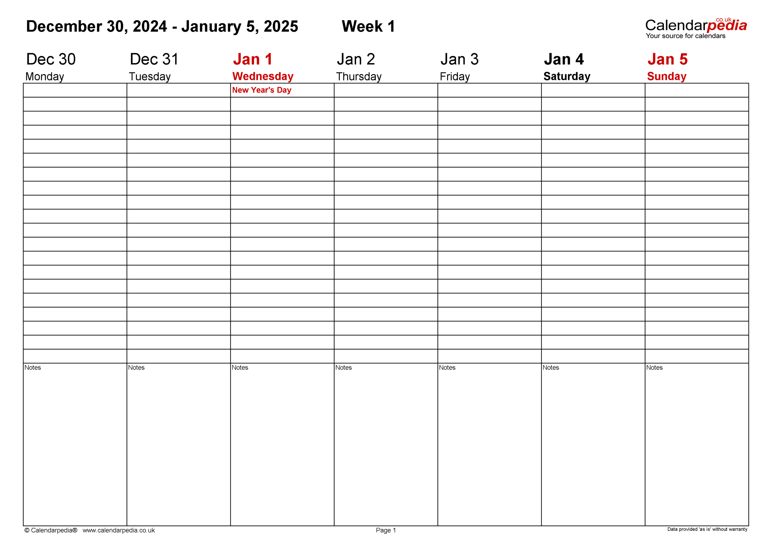 Weekly Calendar 2025 Uk - Free Printable Templates For Pdf within Free Printable 5 Day Weekly Calendar 2025