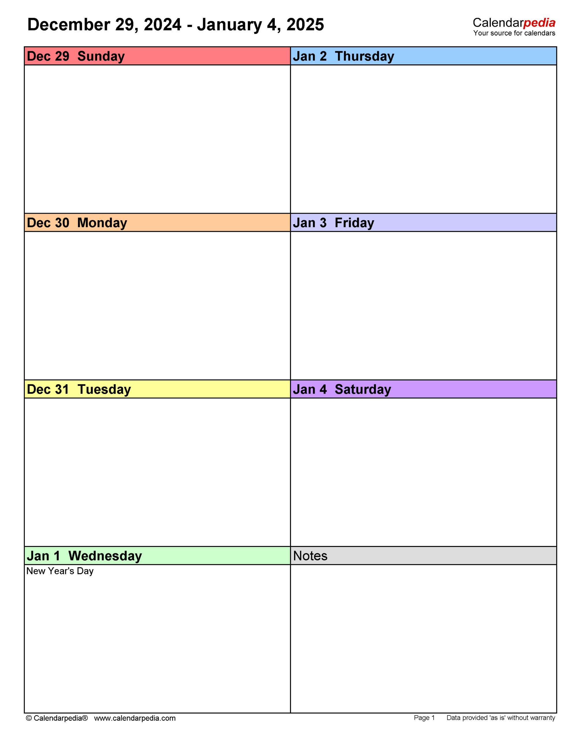 Weekly Calendars 2025 For Pdf - 12 Free Printable Templates for 2025 Printable Weekly Calendar