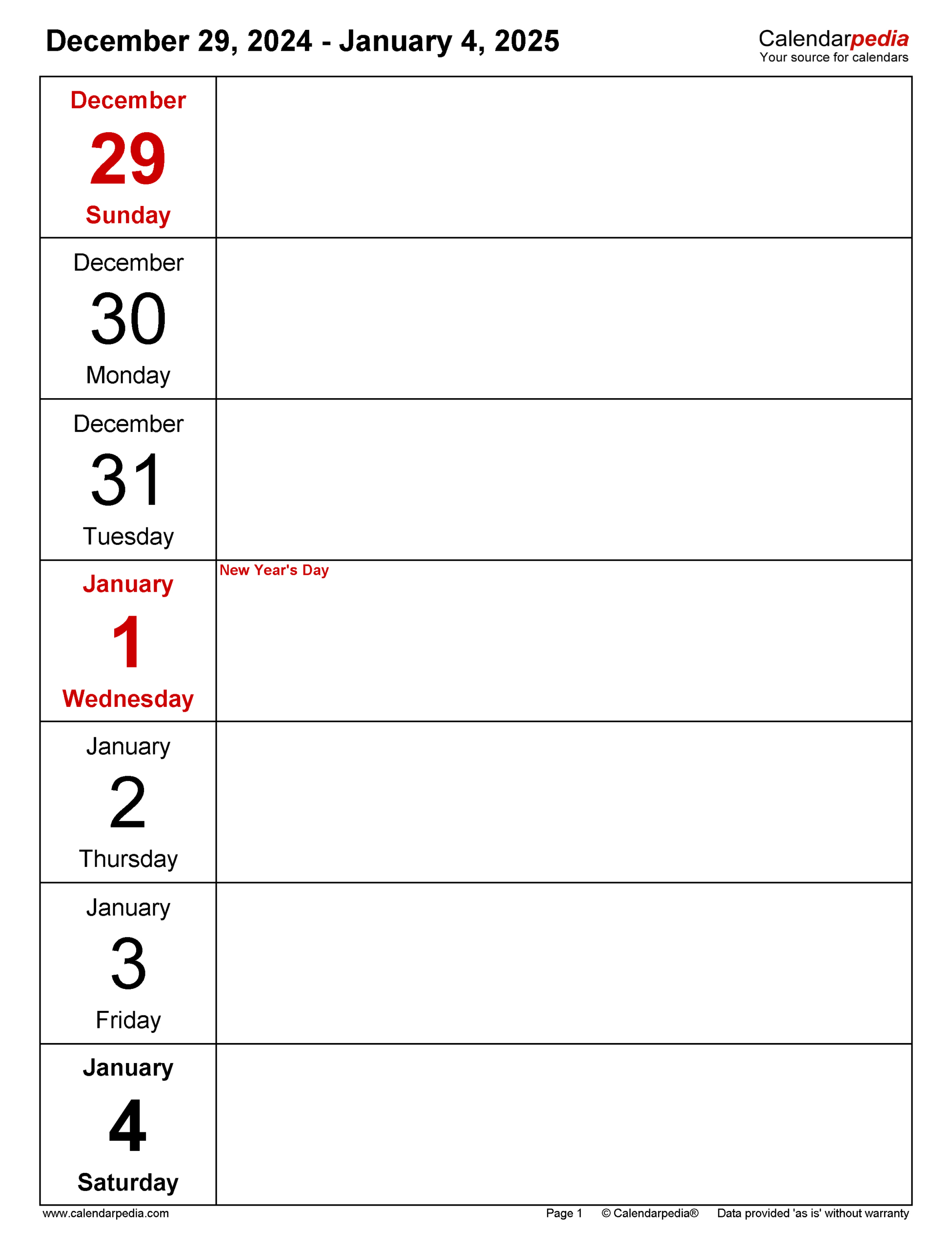 Weekly Calendars 2025 For Word - 12 Free Printable Templates in Free Printable Blank 5 Day Calendar 2025