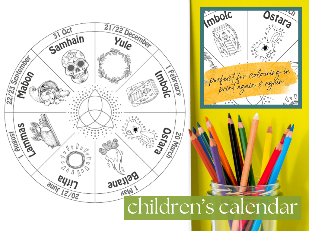 Wheel Of The Year Printable Calendars - Pagan Sabbats Festivals in Pagan Calendar 2025 Printable